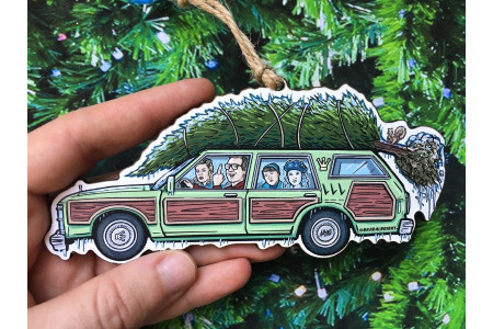 Griswold Family Vacation Car - Christmas Ornament - Hand-Drawn Wood Ornament Griswold Family Vacation Car - Christmas Ornament - Hand-Drawn Wood Ornament