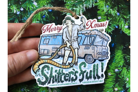 Shitter's Full Cousin Eddie - Christmas Vacation Ornament - Hand Drawn Wood Ornament Shitter's Full Cousin Eddie - Christmas Vacation Ornament - Hand Drawn Wood Ornament