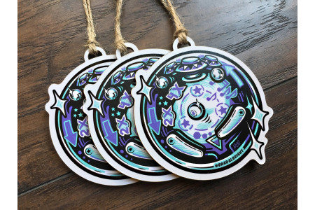 Silver Ball Reflections - Pinball Christmas Ornament Silver Ball Reflections - Pinball Christmas Ornament